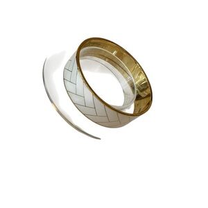 J crew signed‎ creme and rose colored and gold bangle